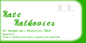 mate malkovics business card